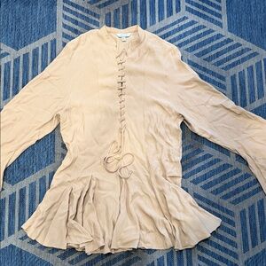 H&M Elegant Beige Lace-Up Women's Flare dress